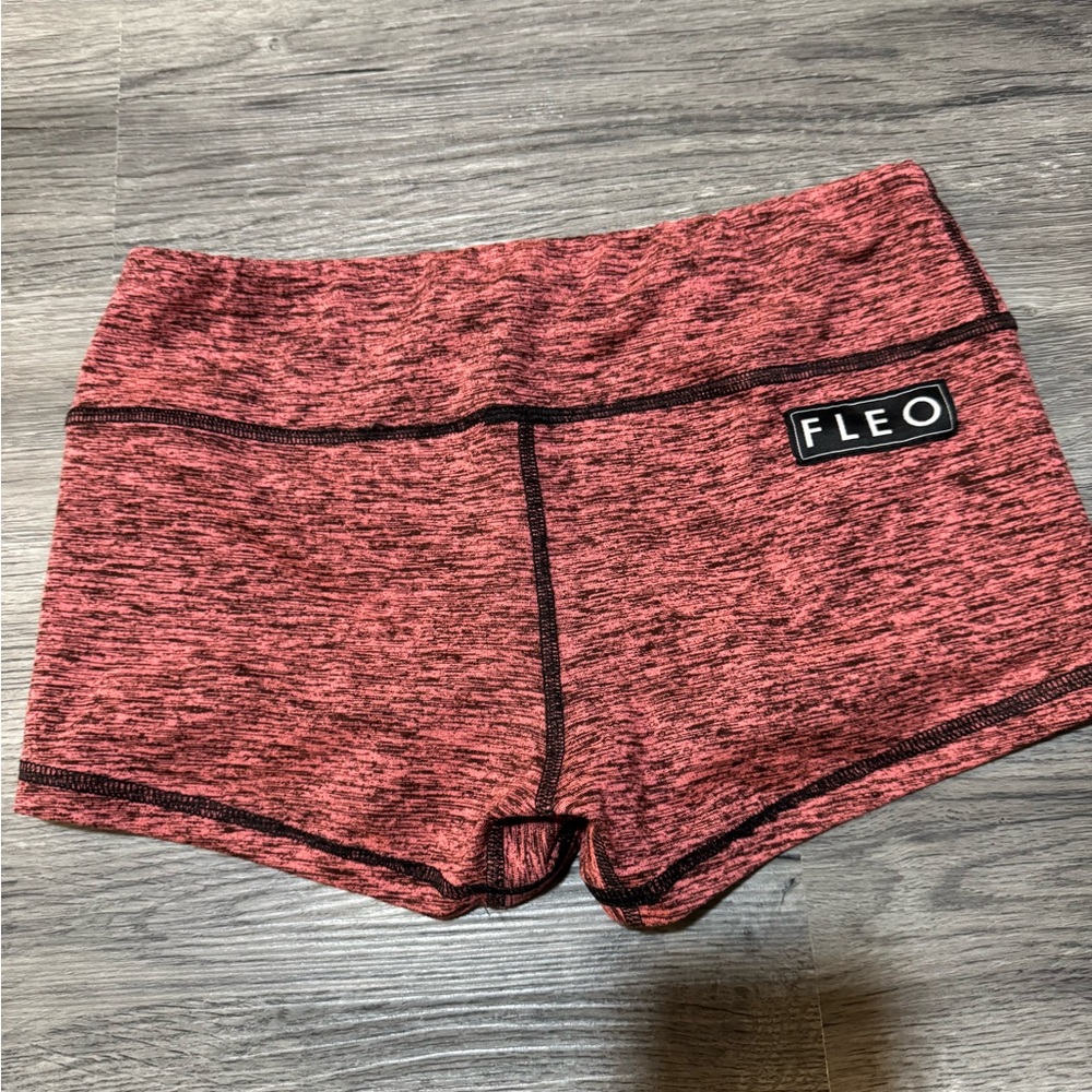 Fleo Women's Heathered Red Athletic Shorts